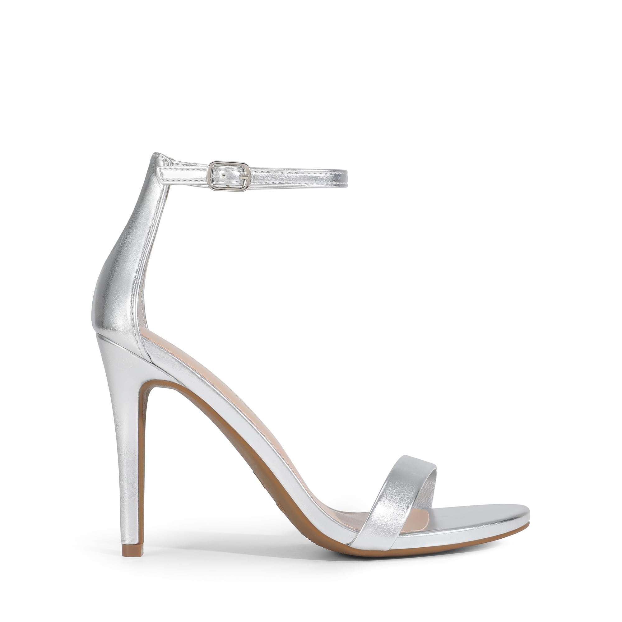 DREAM PAIRS Women's Open Toe High Heels Stiletto Heeled Sandals Sexy Dressy Shoes: 9.5 Silver-metallic
