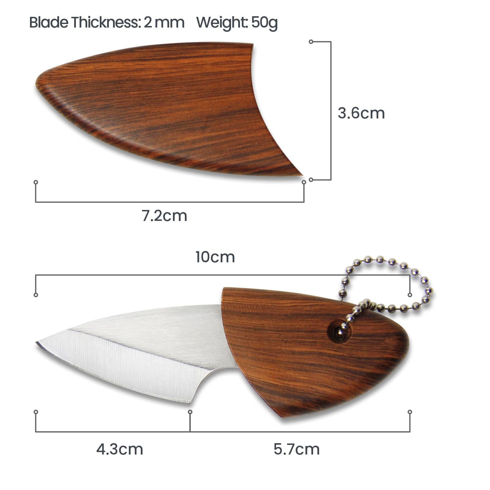 BEEK Mini coltello tascabile, lama fissa, EDC con custodia, taglierino piccolo, portachiavi coltello, coltello da collo, regalo per uomini
