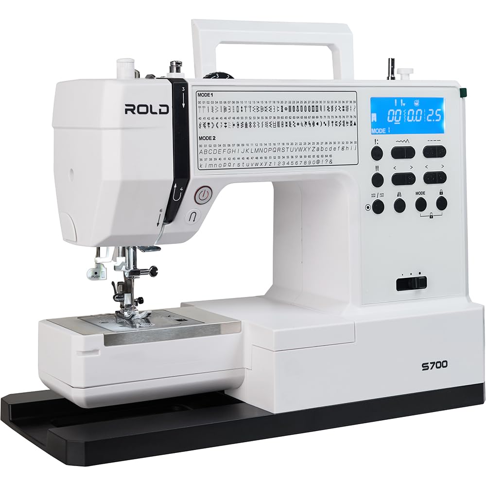 ROLD S700 Computernähmaschine – 146 Stiche, automatisches Knopfloch, LED-Beleuchtung & Start/Stopp-Taste | Nähen ohne Pedal, Horizontalgreifer & stabiler Metallrahmen