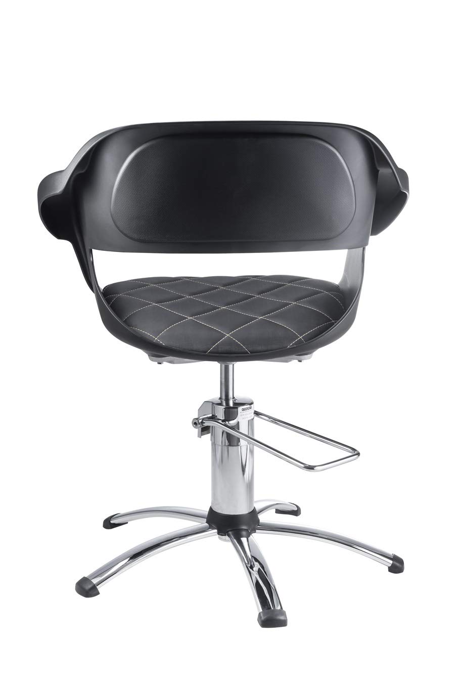 DOMPEL Fauteuil professionnel de coiffure hydraulique Prima pivotant, hauteur réglable, assise confortable, tissu avec double couture, spa, esthétique (noir)