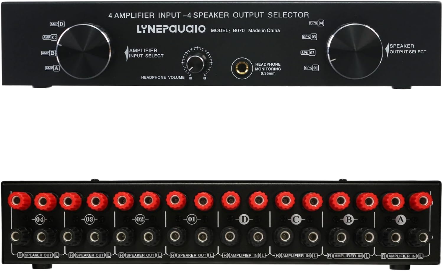 Amplifier Speaker Switcher Selector Supports 4 Input 4 Output