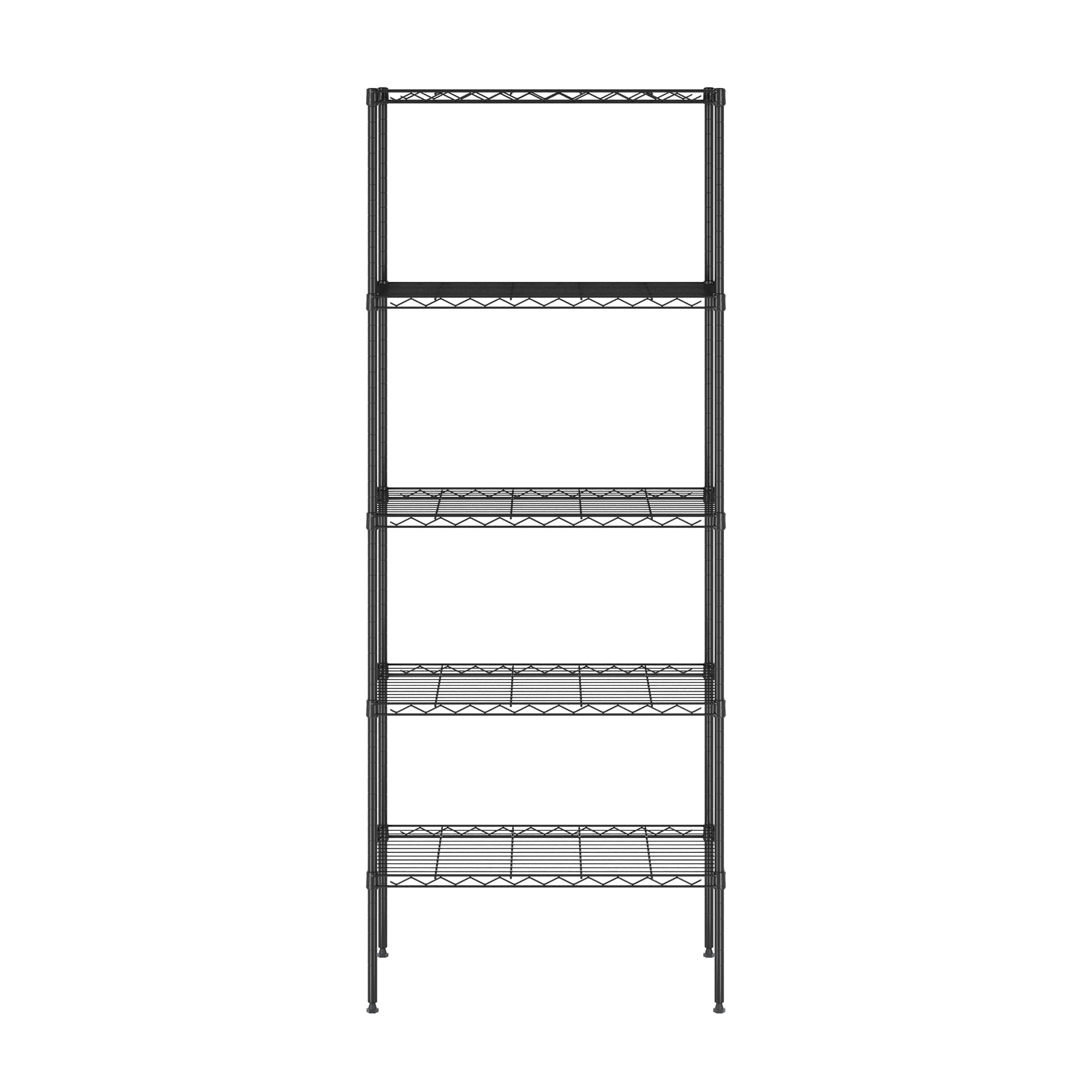 Furinno Wayar - Estante de Almacenamiento de Metal de 5 Niveles, 24 x 14 x 60, Color Negro