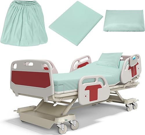 Miniatura 31 de Moukeren Juego de 12 sábanas de hospital para uso doméstico, juego de sábanas bajeras extralargas de 36 x 84 x 14 pulgadas, incluye funda de edredón