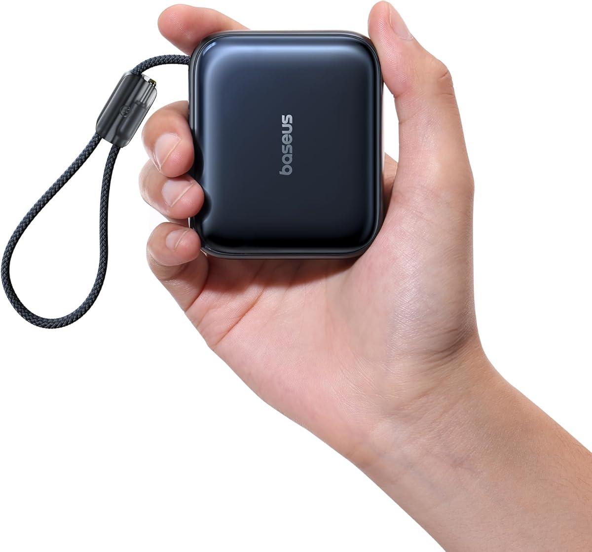 Baseus Mini 10000mAh Power Bank, 45W PD Portable Charger Built-in USB-C Cable, Pocket-Sized Travel Essential Battery Pack, Fast Charging Battery Bank for iPhone 17/16/15 Samsung S25/S24 Pixel 10 iPad