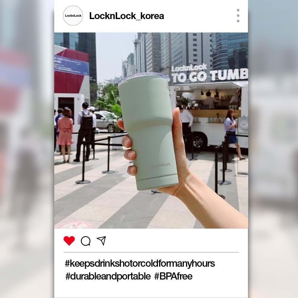 LocknLock Pure Tumbler Pink 16oz, BPA-Free Double Wall Stainless Steel Vacuum Insulated Tumbler for Coffee, Tea and water, Thermal Travel Mug Cup for Hot & Cold Beverage - Image 5