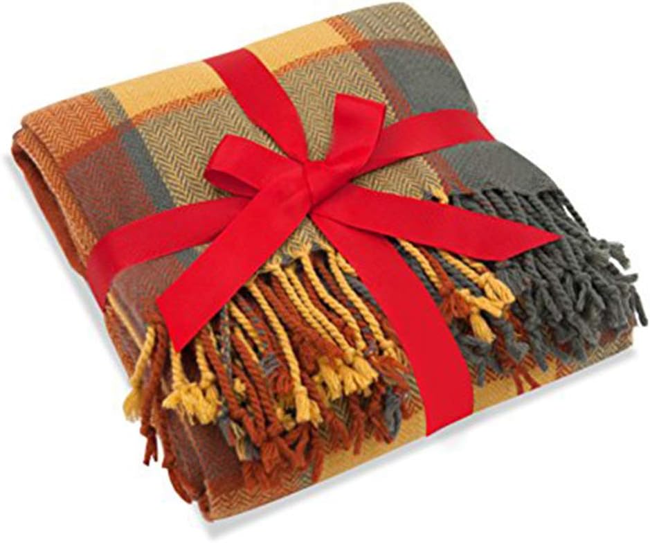 Classic Home Reversible Acrylic Throw Blanket – Pumpkin