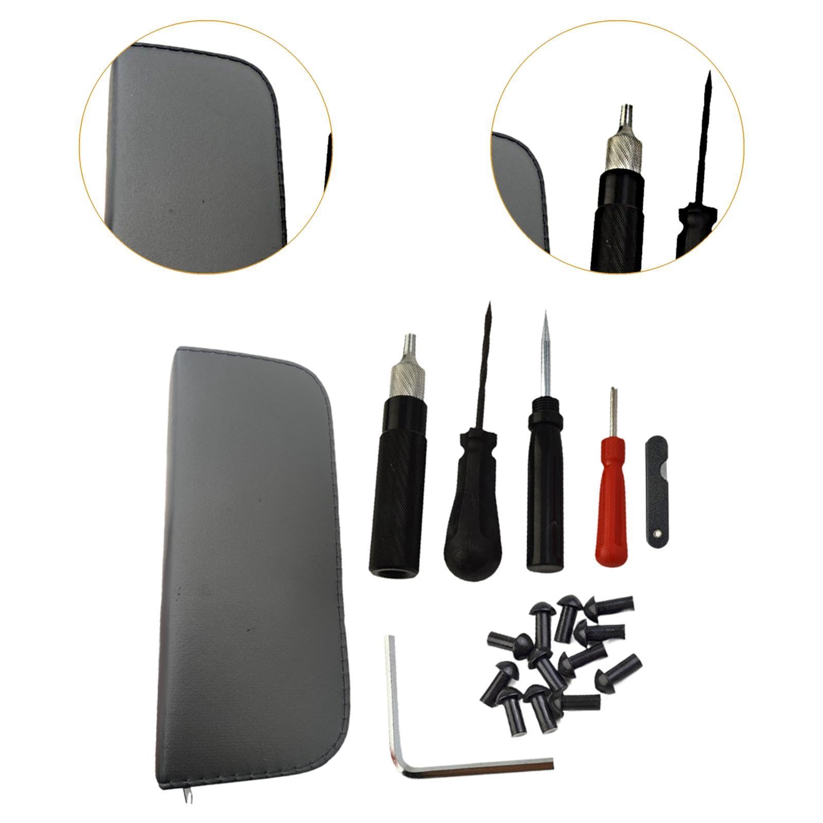 Juego de Herramientas para Reparar Pinchazos de Neumáticos de Coche, Fácil de Usar, Compacto, Versátil, Portátil, de, Accesorios para Aut