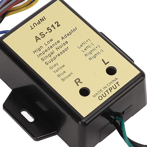 Miniatura 8 de Convertidor de nivel de altavoz, adaptador de impedancia alta y baja de línea de 2 canales, convertidor de salida de nivel de altavoz de audio