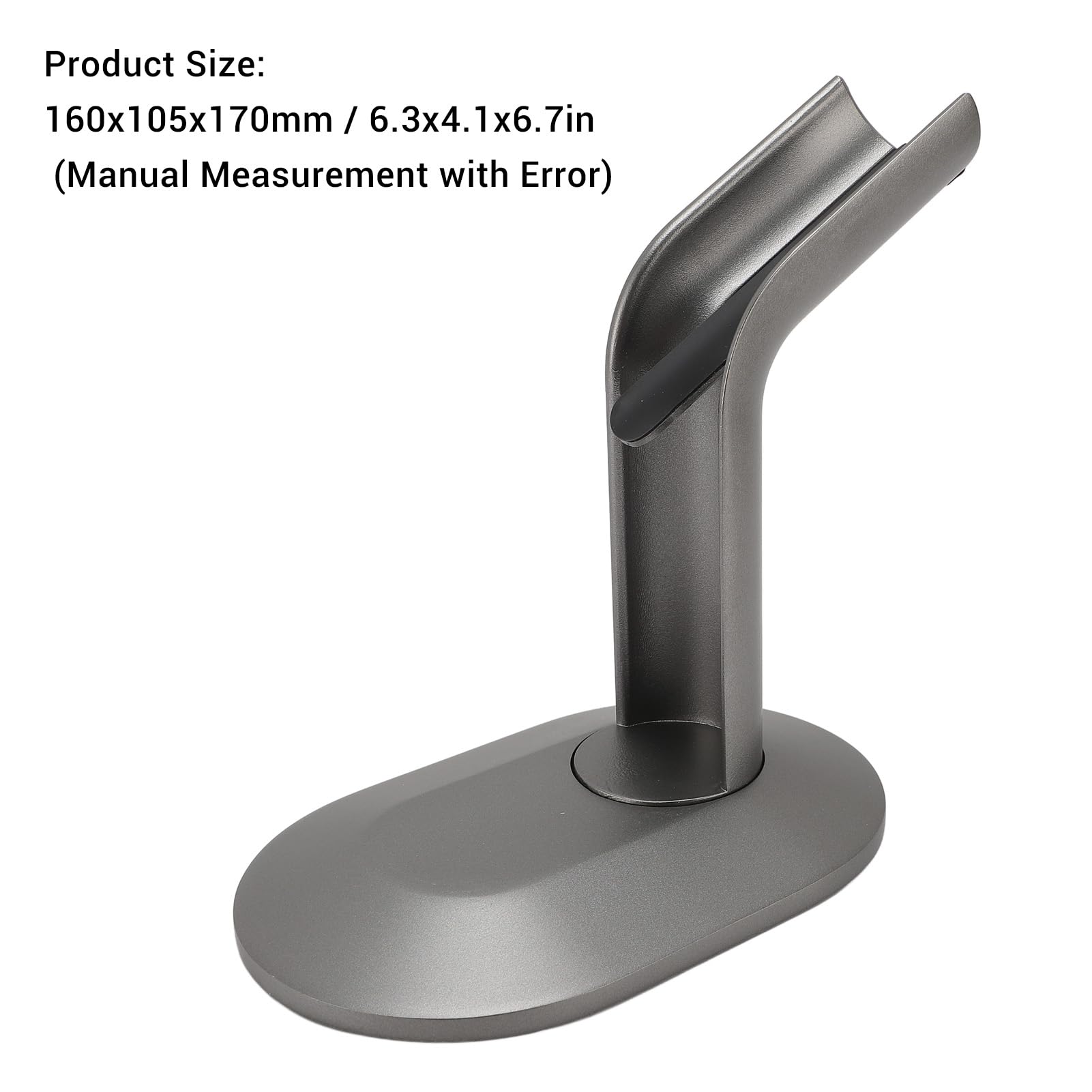 lyrlody Soporte de Escritorio para Secador de Pelo, Soporte de Metal para Ahorrar Espacio, Estante de Almacenamiento Antideslizante para Plancha y Secador de Pelo HT01, Diseño de 6,3 X 4,1 X