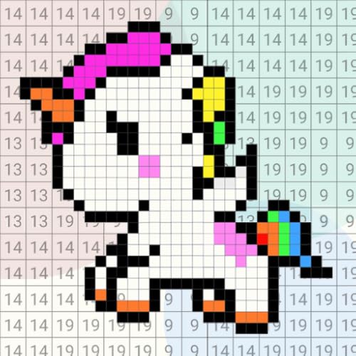 Pixel Art - Pixel.Unicorn Color By Number