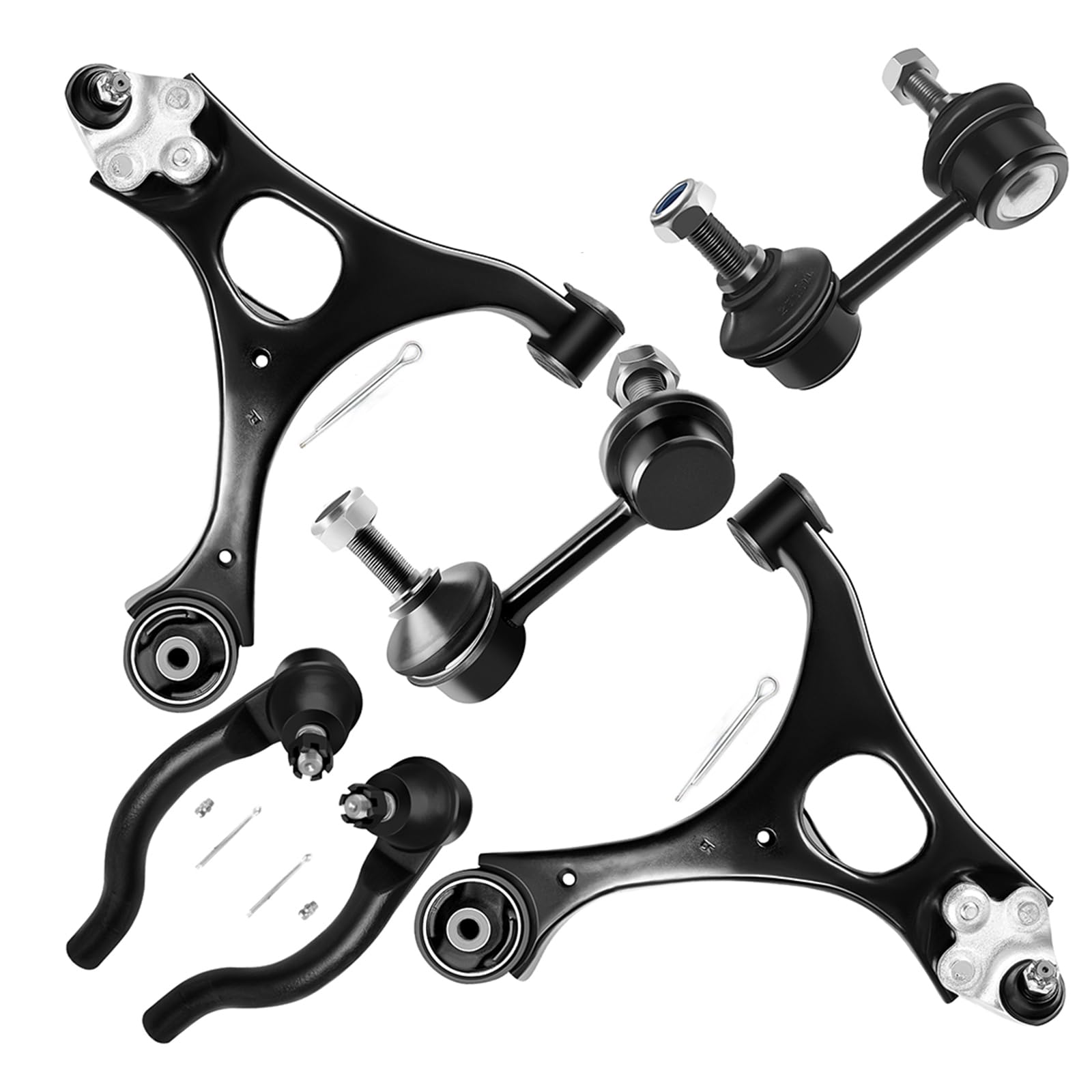 scitoo 6pcs front lower control arm ball joint suspension kit fit 2006-2011 for honda civic outer tie rod end sway bar link