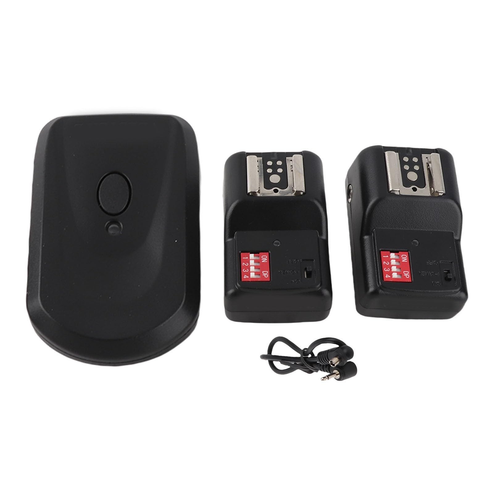 Trigger Flash Wireless 16 Canali con 1 Trasmettitore, 2 Ricevitori, 1 Cavo di Sincronizzazione, compatibile con Pentax e Altre Unità Flash