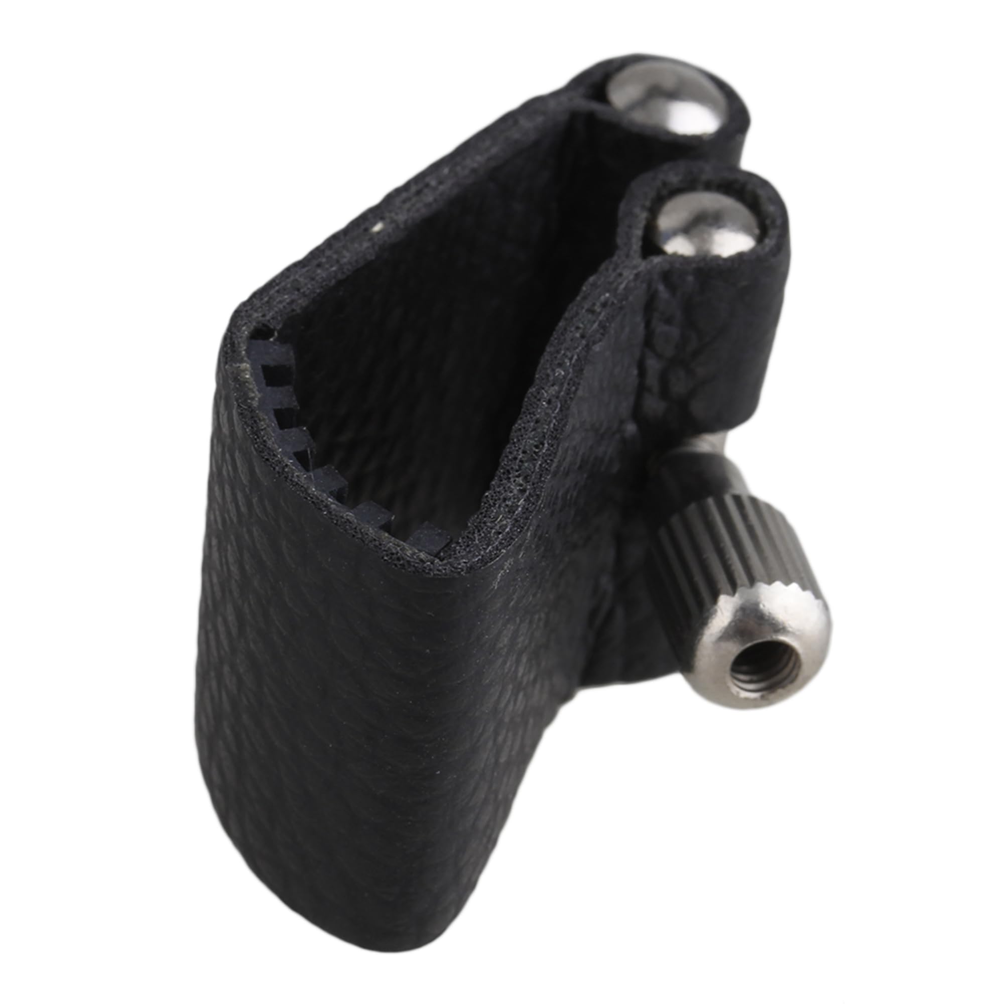 Emptty Black Alto Saxophone Ligature Fastener, Artificial Leather Alto Saxophone Ligature Mouthpiece for Alto Saxophone