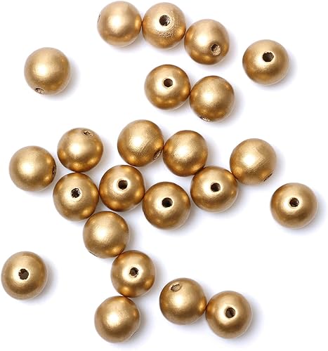 Miniatura 262 de Cuentas de madera redondas blancas de 0.394 in, 300 cuentas sueltas pintadas con espaciadores suaves para manualidades, collares y pulseras