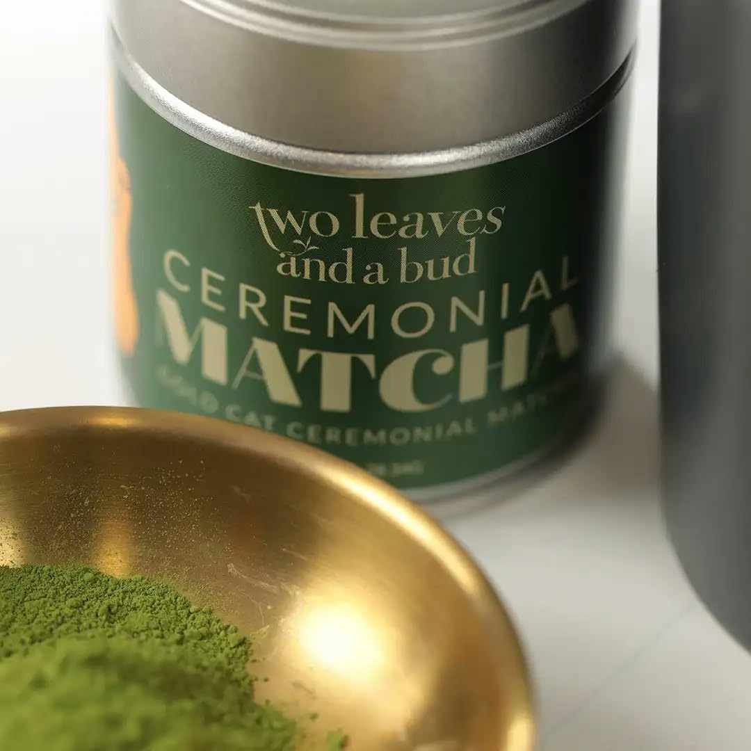 Two Leaves and a Bud Organic Ceremonial Matcha Green Tea 18 Servings 100 Japanese Matcha powder 1oz Tin — view 3