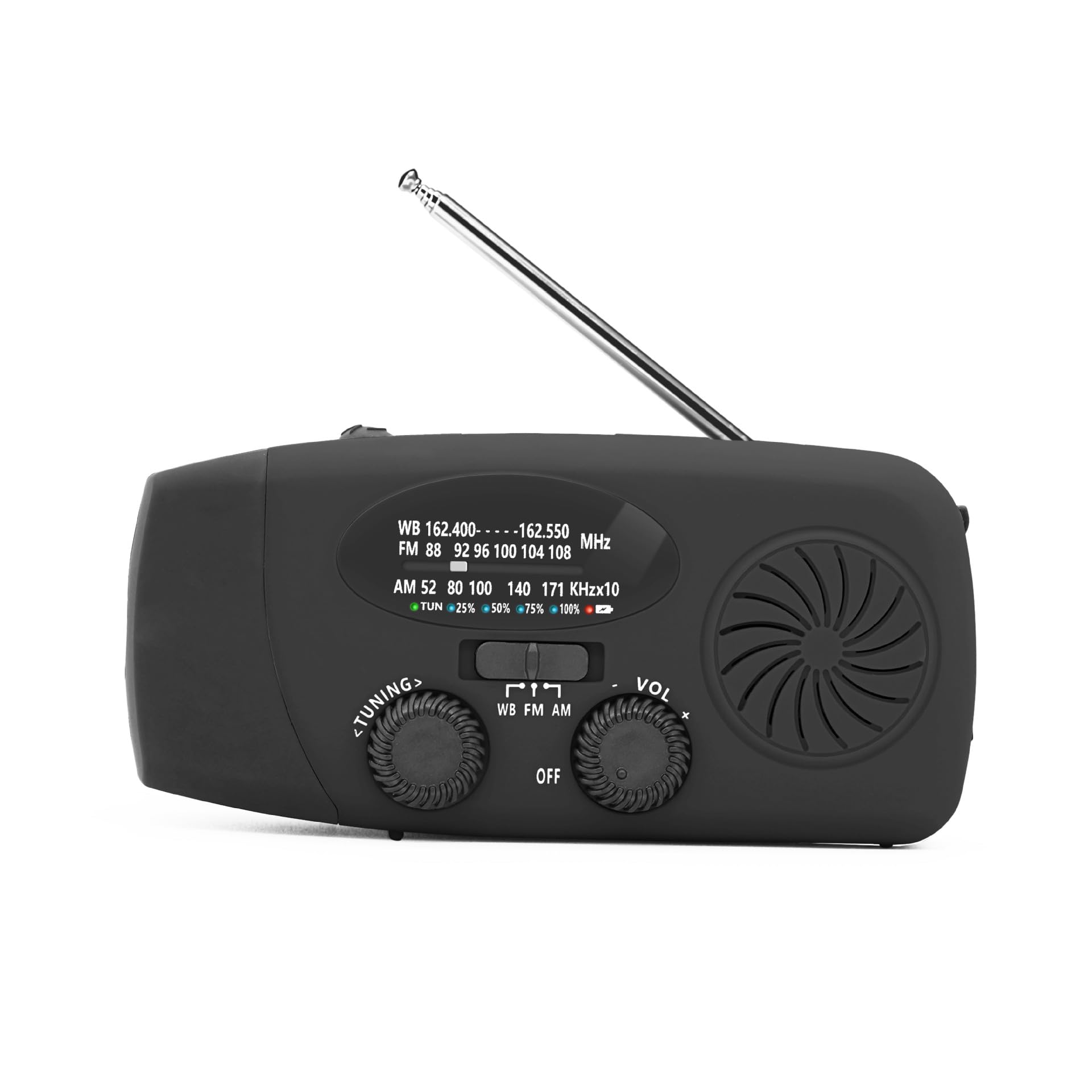 Sentinelle Pro - Radio d'urgence Multifonction (6000mAh,Noir)