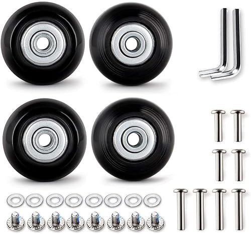 LOTOWELZON Juego de 4 ruedas de repuesto de equipaje de 1.969 in con rodamientos de 0.24 pulgadas ABEC 608zz para maletas y patinaje en línea al