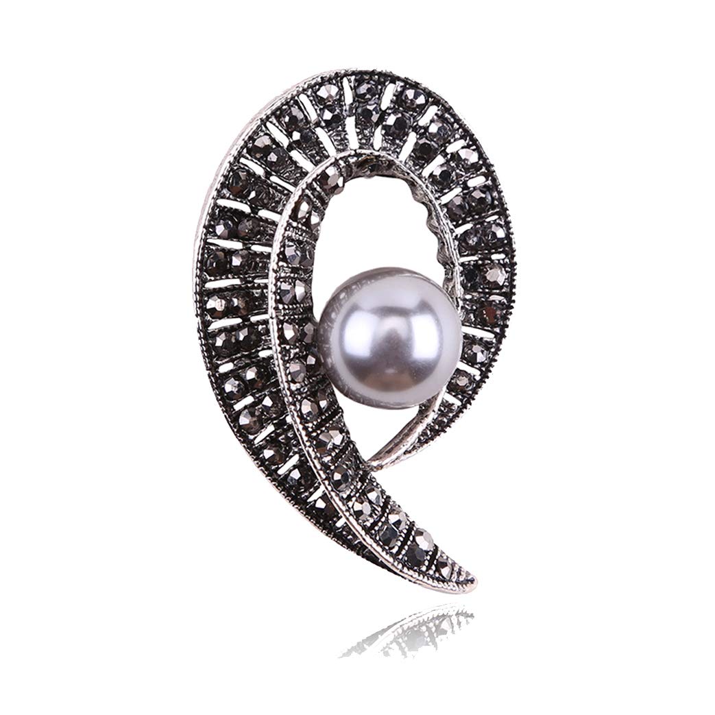 Brooch Pins for Women Girls Fashion Flower Crystal Rhinestone Pearl Jewelry