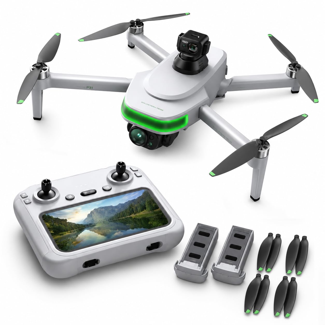 Kamera Drohne mit GPS und 8K Ultra HD, Follow Me, FPV Livebild, Auto Start & Landung, Gestensteuerung, Brushless Motoren, Faltbarer RC Quadrocopter