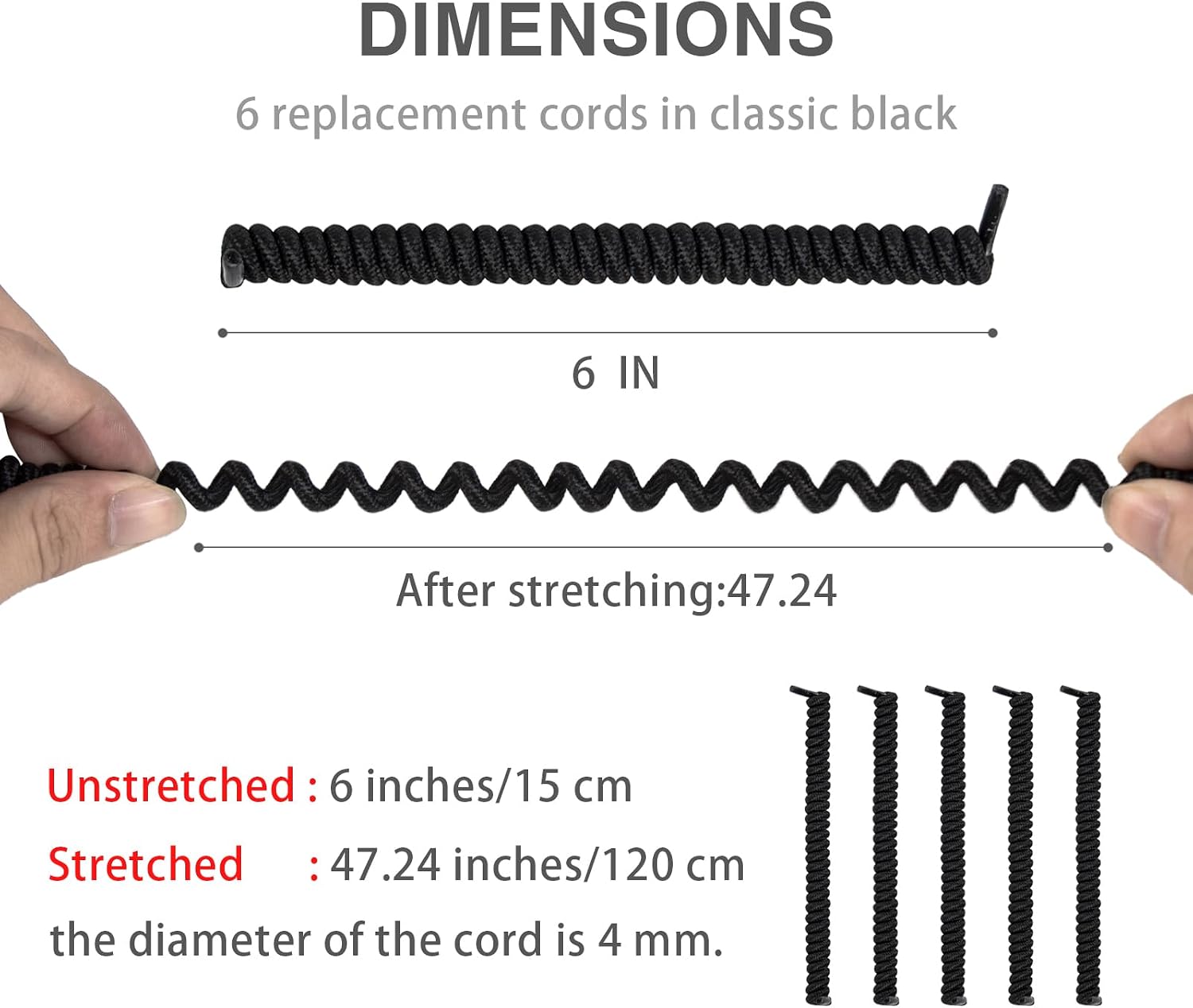 6PCS Sun String Visor Cord, Anti-Fall Elastic Spring Shoe Laces, No Tie Curly Shoelaces Solid Color Suitable in Foam Sun Hat, Sports Flat Shoelace