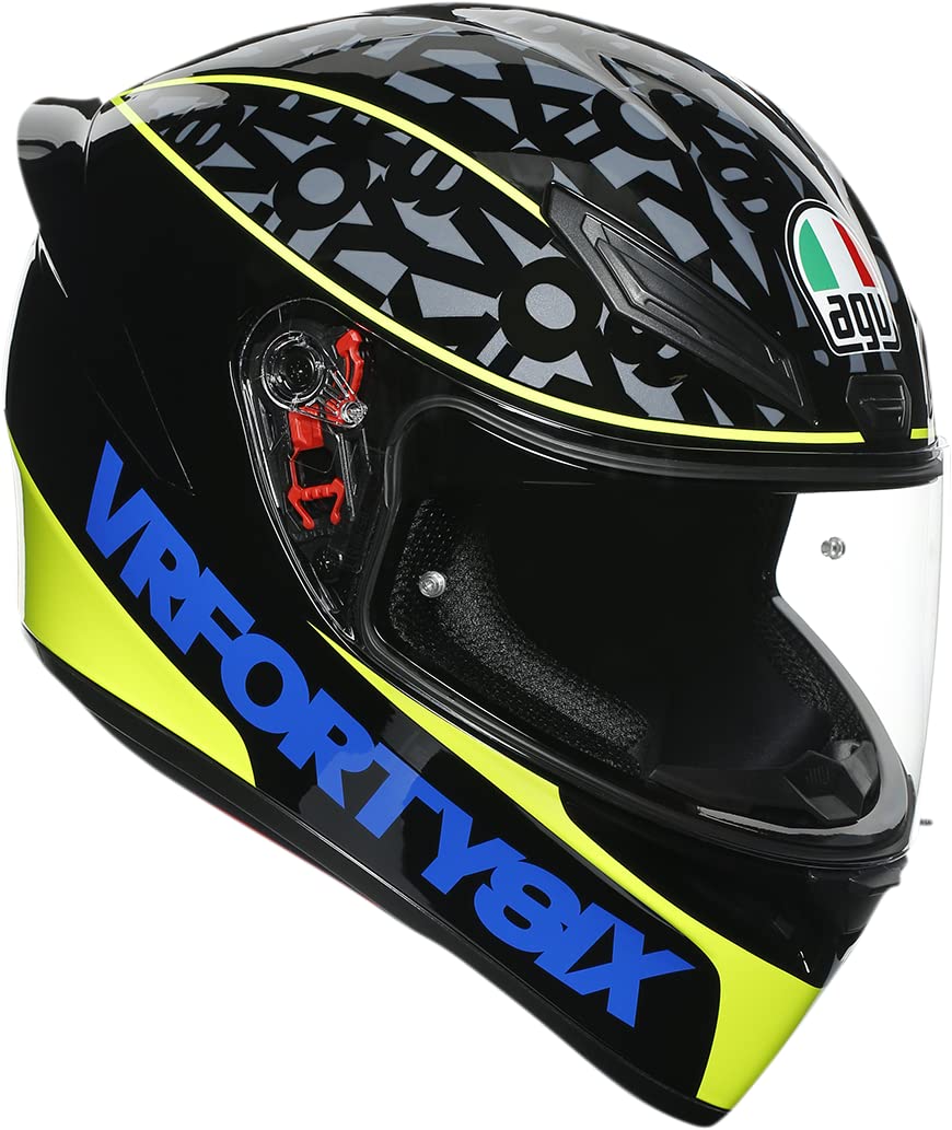 AGV K1 Valentino Rossi Speed 46 Motorcycle Helmet (Black/Blue/Yellow, XXL)