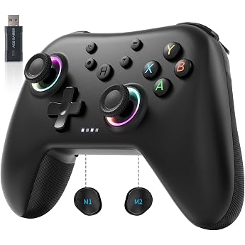 AceGamer Aurora 2.4G Wireless Controller for PC Windows/Switch 2/Switch/Steam/iOS/Android, Gamepad with Hall Effect Joystick,