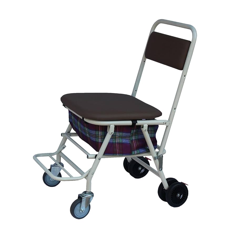 Amazon | YLOVABLE ておしぐるま老人 軽量 座れる シルバー