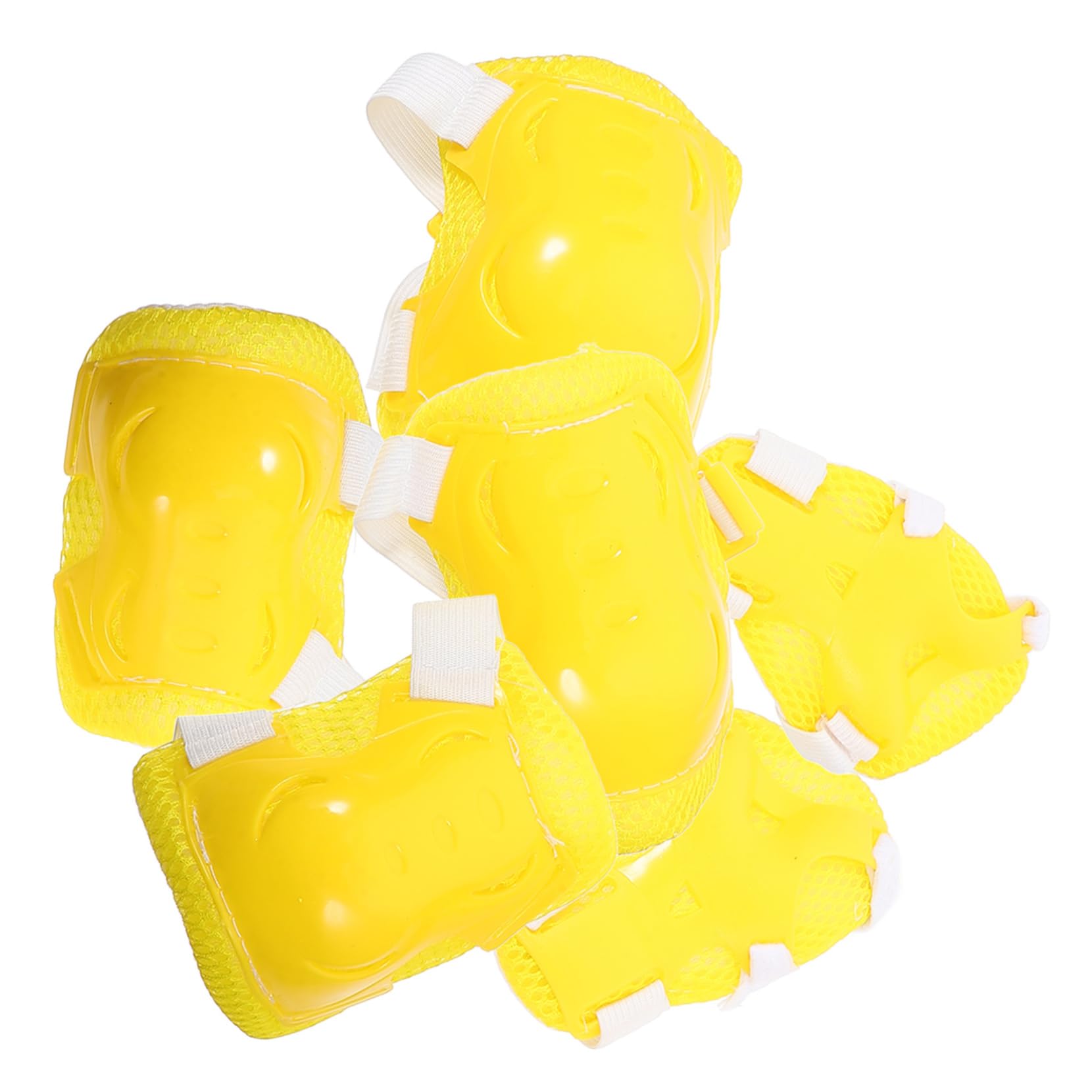 Balacoo 6Pcs Protective Gear Yellow Knee Pads Elbow Pads Wrist Guards for Skateboarding Cycling Outdoor Sports Comfortable Stylish Safety Pads