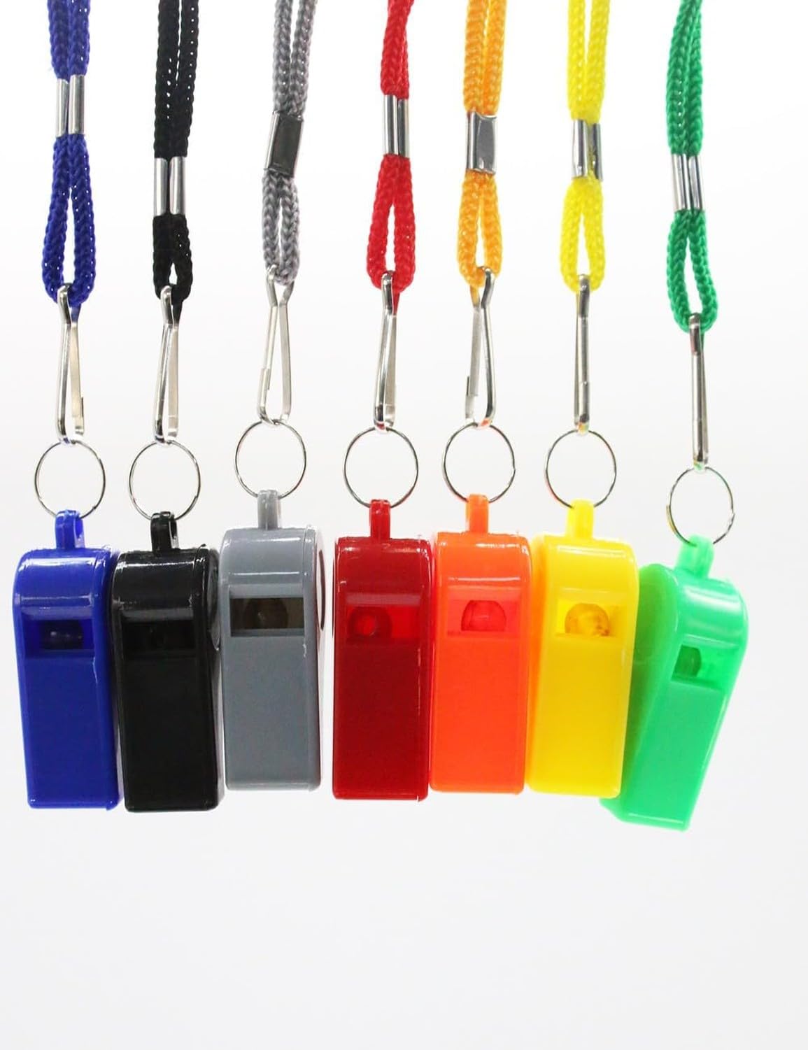 WOMGKDA 7 Pcs Whistles with Lanyard for Coaches Sports Games Emergency Referee