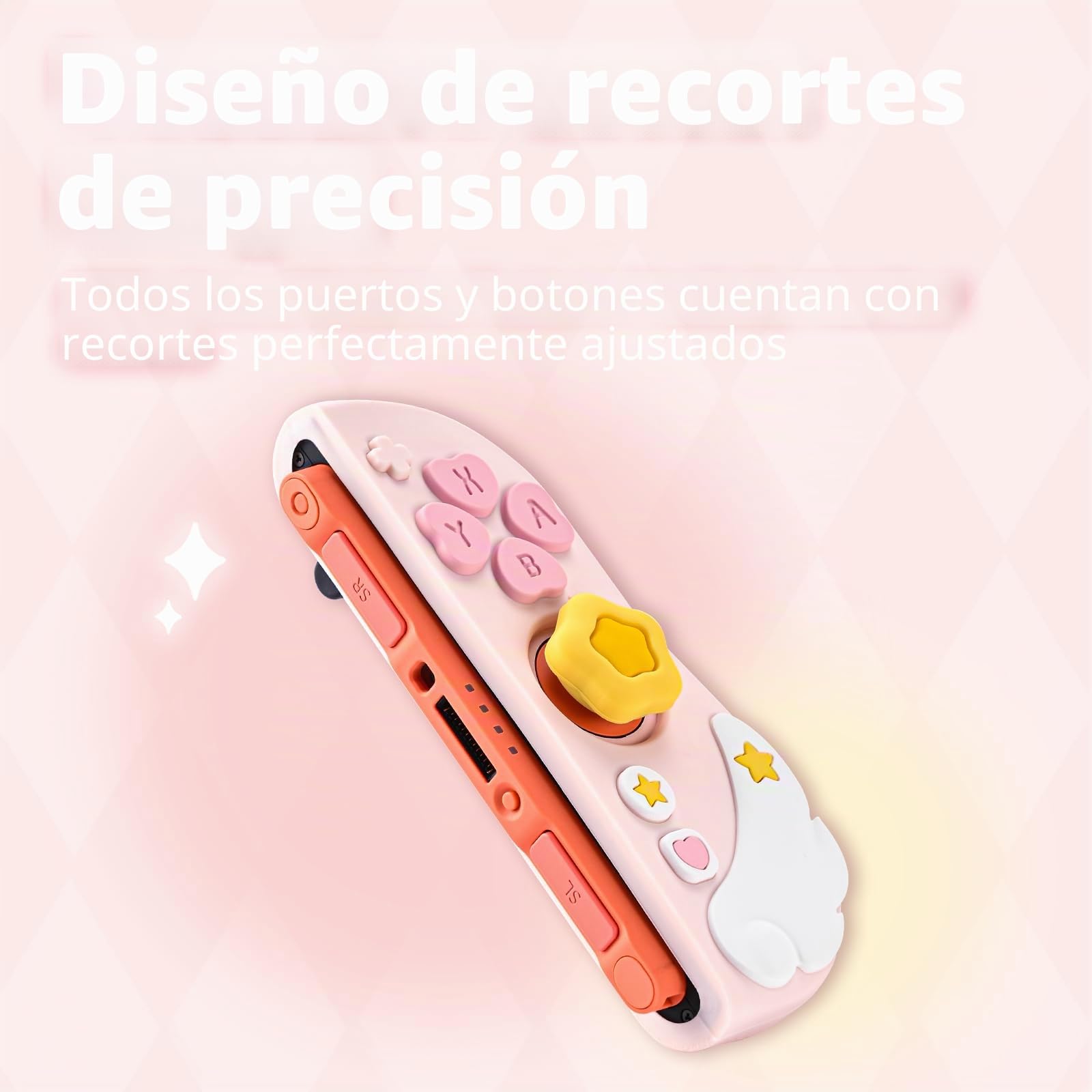GeekShare Funda protectora de silicona compatible con Switch 2, funda resistente para Switch 2, funda protectora de silicona suave separable para mando con 2 agarres – alas de estrella