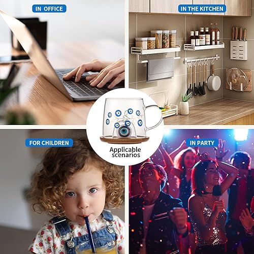 Miniatura 7 de Caja ciega al azar, taza de café de vidrio borosilicato con tapa de bambú de silicona 3D, lindo modelo de dibujos animados, taza transparente,