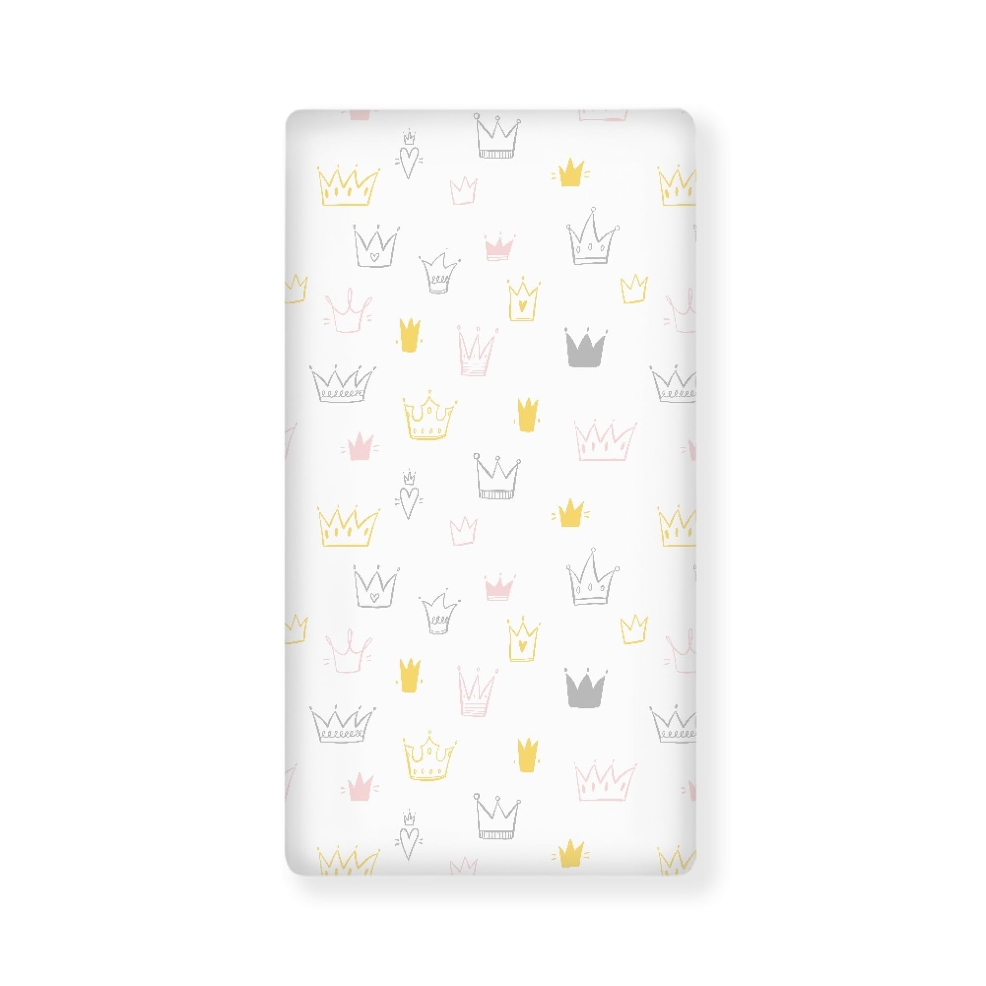 Crown Baby Crib Sheets for Boys Girls Cute Crown Fitted Crib Sheet for Standard Crib and Toddler Mattress Grey Baby Mattress Sheets Toddler Bed Sheet 52x28x8 in