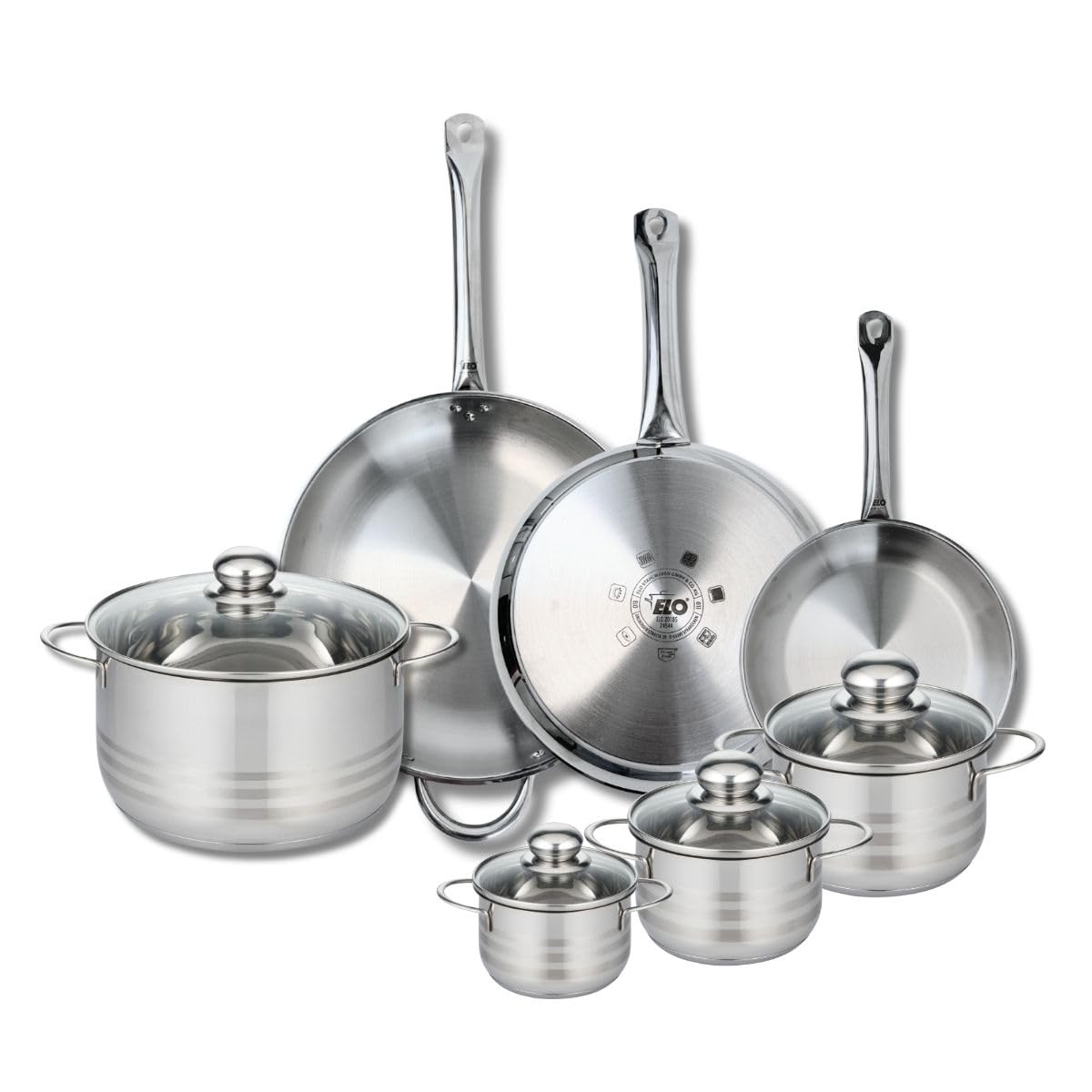 Batterie de cuisine 7 pièces induction avec faitouts et poêles 24 28 32 cm