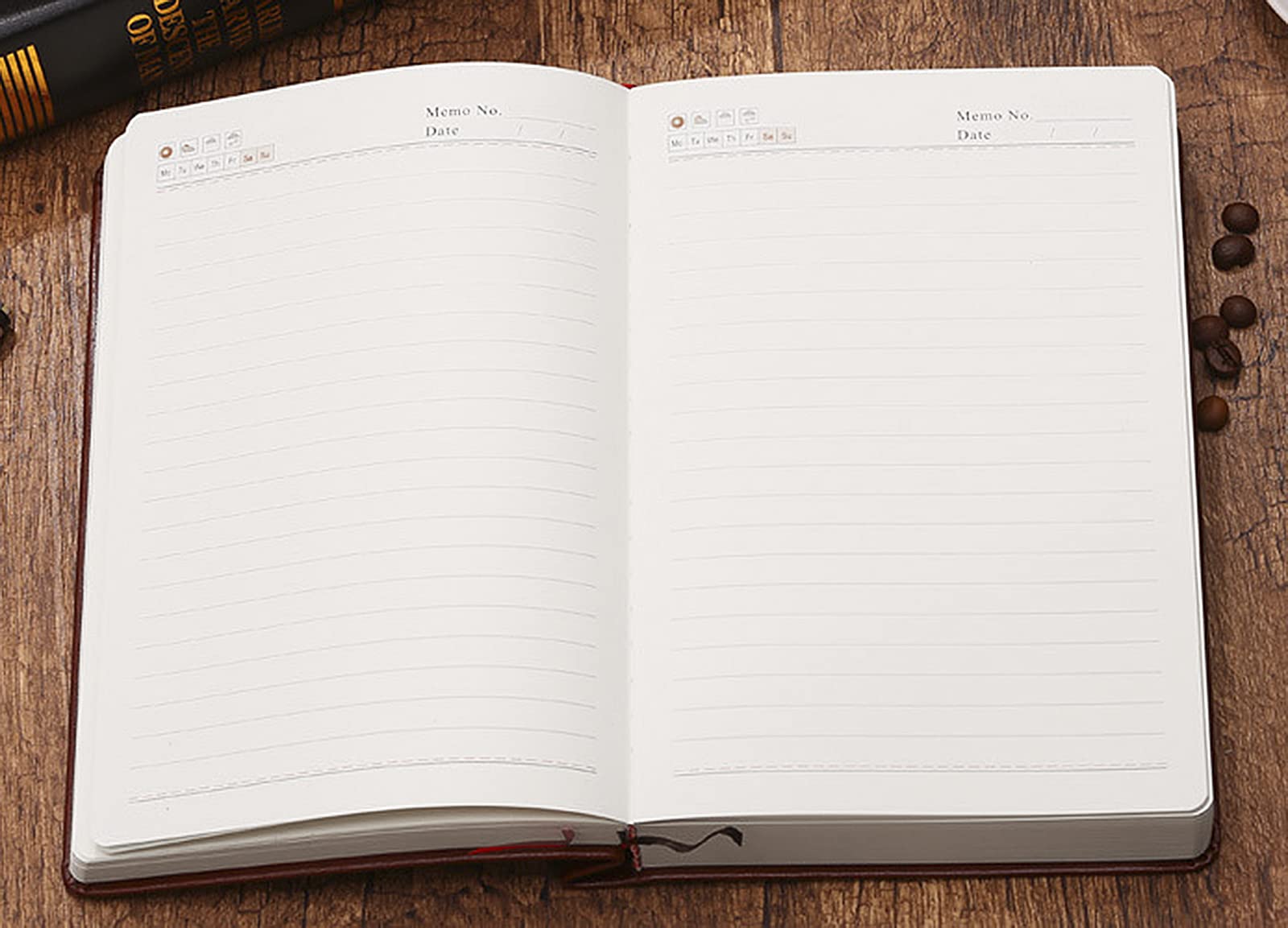Diarios de estudio DaiBible Cuaderno bocetos Libro recuerdos Registros vida Lo mejor for dos años escritura Grueso 640 páginas en blanco A5 Piel sintética suave(Grey Edge)