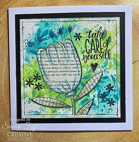 Woodware Jane Gill-Petal Doodles Stamp set-Take Care, 4 x 6 inches, Clear - Image 3