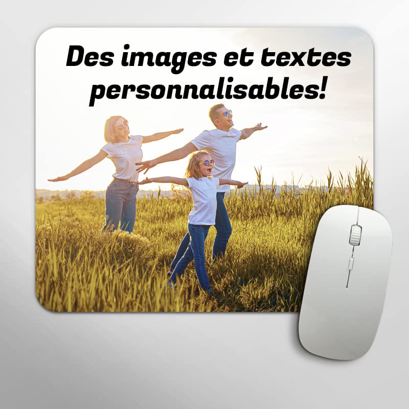 Tenvinilo | Tapis de Souris Personnalisé | Image et Texte | Accessoires informatiques | Cadeau Original | Antidérapant | Imperméable | Lavable | Écologique | 25 x 20cm