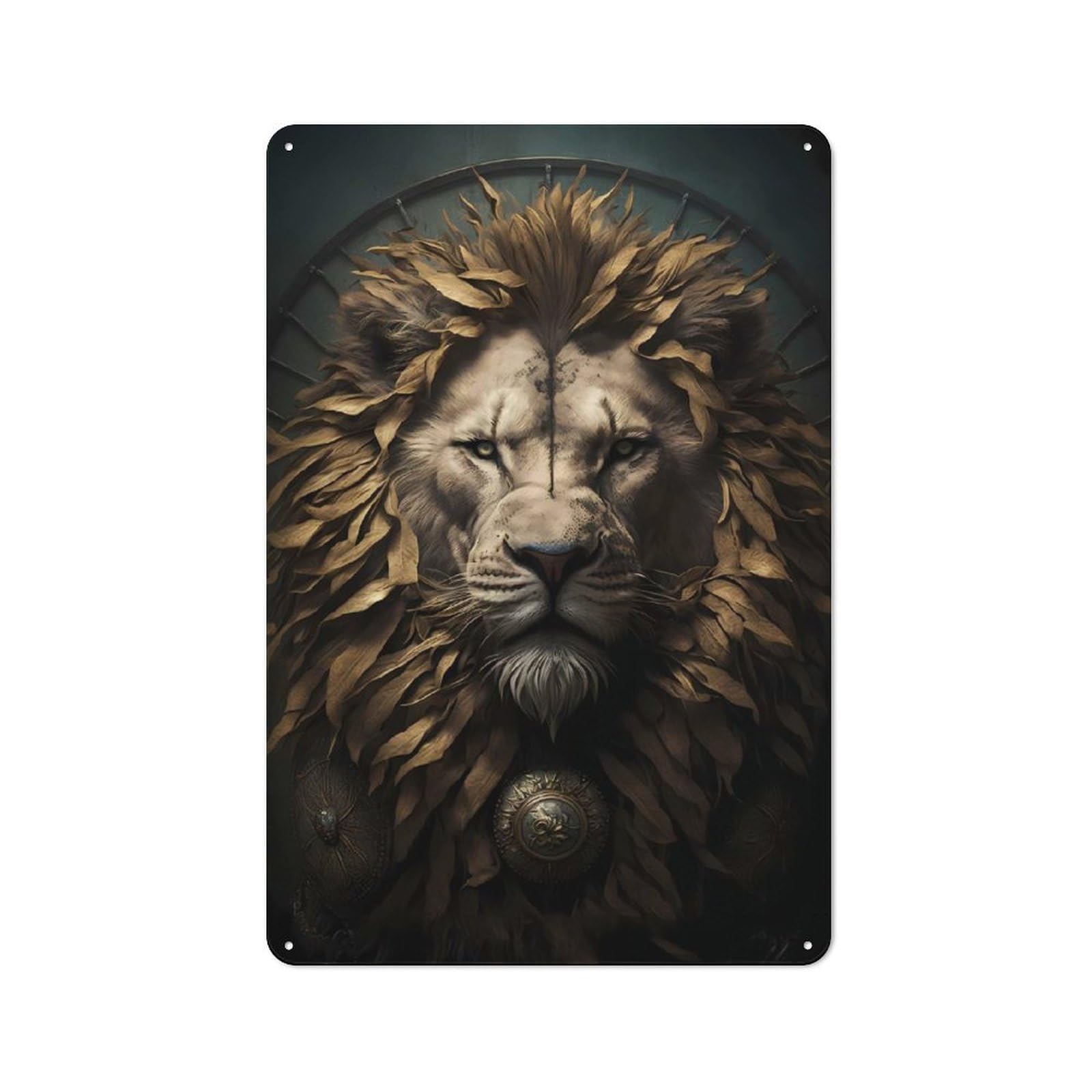Junmoney Style-15 Vintage Tin Sign 30X20cm With Lion Fairy Tale For Living Room Wall, For Kitchen, Dining Room And Home Bar Wall Decor