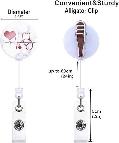 Miniatura 2 de Carrete de insignia, retráctil para tarjeta de identificación con clip de cocodrilo, clip decorativo en soporte de tarjetas.