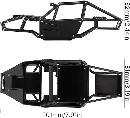 Miniatura 3 de INJORA Kit de Chasis de Caparazón de Cuerpo de Buggy de Nylon Rock Tarantula para Mejora de TRX4M 118 RC Crawler (Negro)