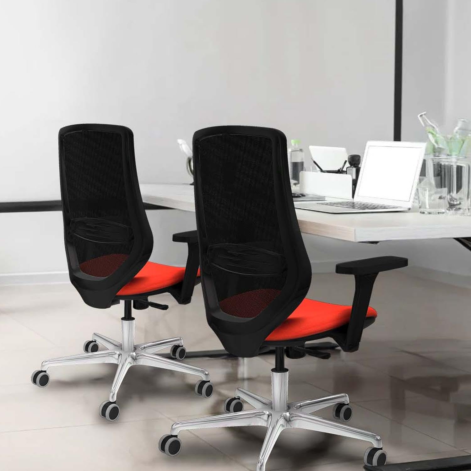 Piqueras y Crespo Silla Mardos operativa Alta ergonómica para teletrabajo con Respaldo Fijo, Brazos 3D, Apoyo Lumbar 1D, Mecanismo sincro 4 Posiciones, soporta hasta 120 Kg