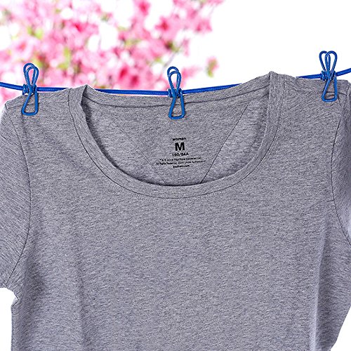 NUZAMAS 12 Pegs Clips Clothesline Portable Expandable Adjustable Retractable Airer for Camping Travel Clothes Laundry Drying Outdoor and Indoor Use Blue - Image 4