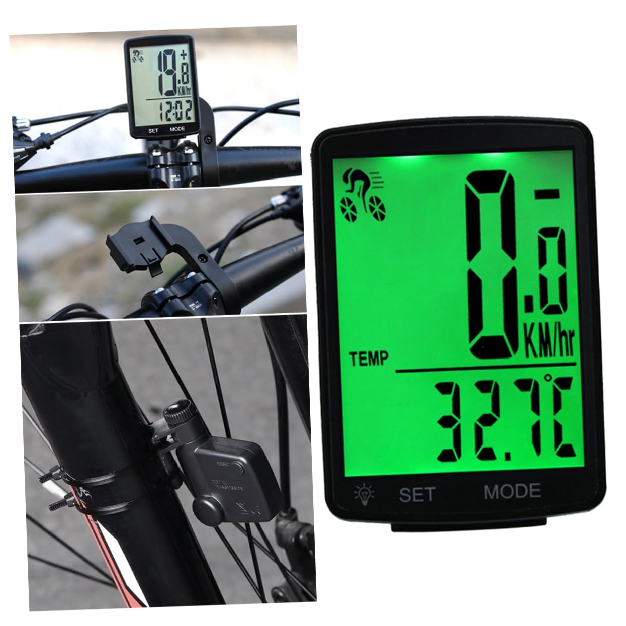 Mikikit Bike Speedometer Backlight Wired Tachometer for Road Mountain and Folding Multifunctional Display for Speed and Tracking