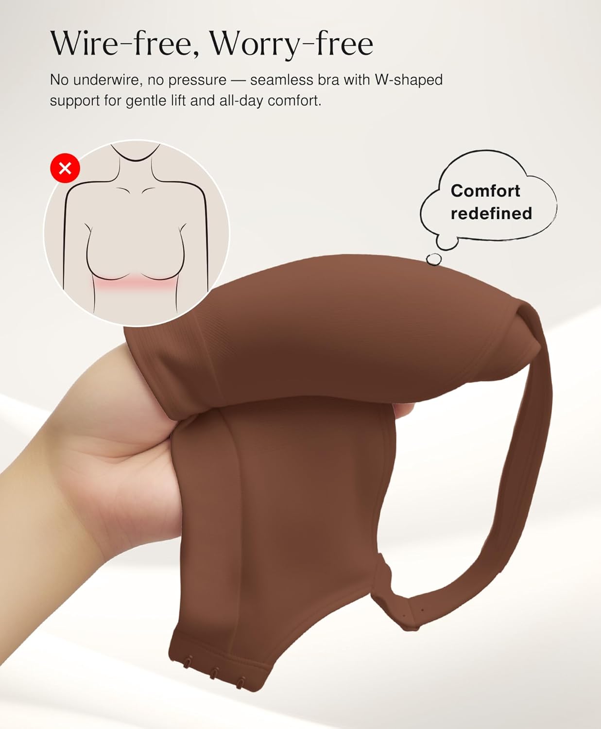 Popilush Wireless Push Up Bra - Seamless Bras for Women No Underwire Supportive Minimizer Bra Full Coverage Bralette - Image 4