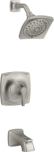 Kohler R22478-4E-BN Maxton Grifo de bañera y ducha de níquel cepillado con 1 manija