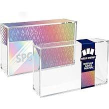 DEDC 2PCS Acrylic Display Case Compatible with Prismatic Evolutions Super Premium Collection 6mm Thick Magnetic Lid Protective Box with Cleaning Cloth and Silicone Pads