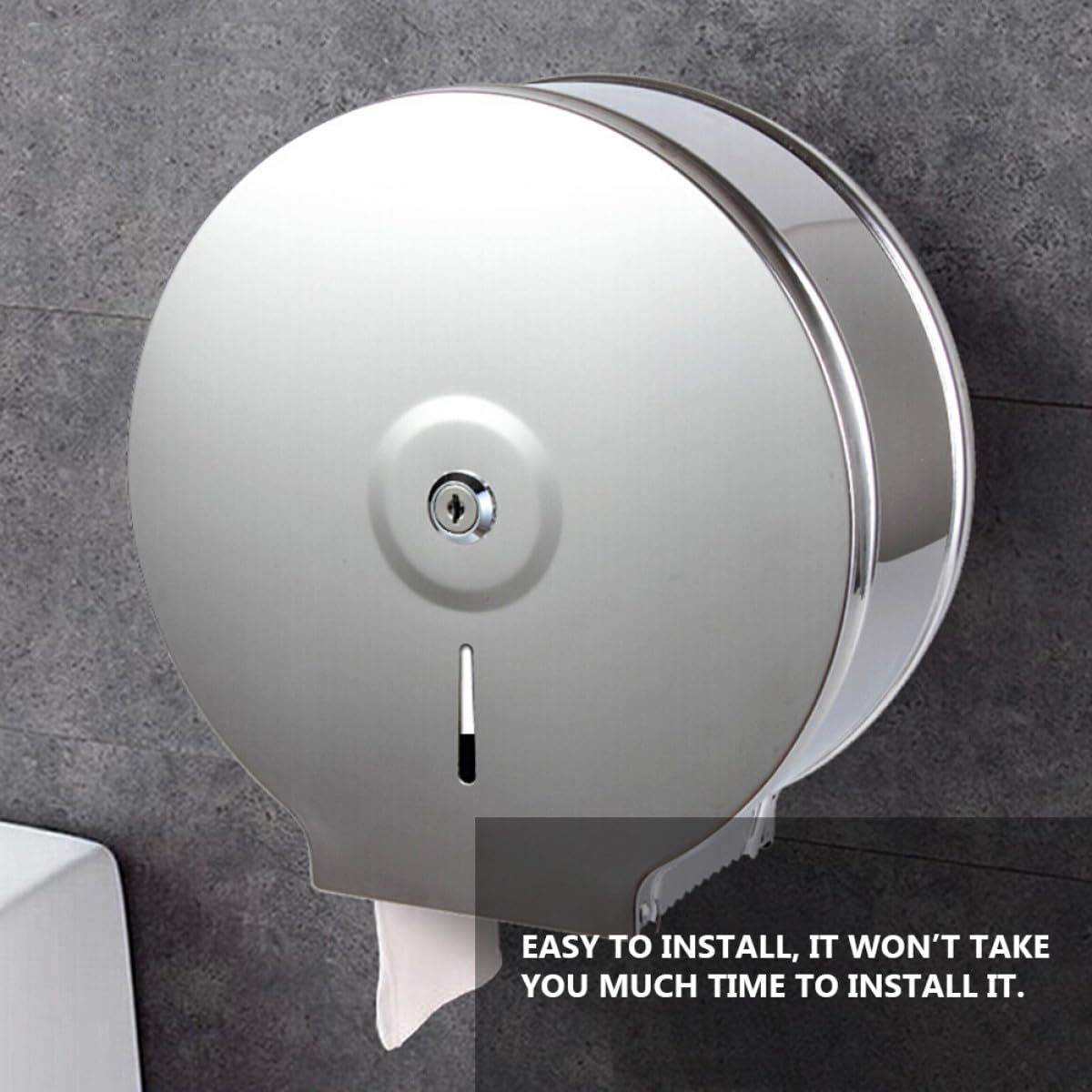 Porta Rotolo Carta da Muro Rotondo in Acciaio Inox 1 Pezzo | Argento, Stile Moderno, per Bagno e Toilette, Installazione Semplice, Design Unico
