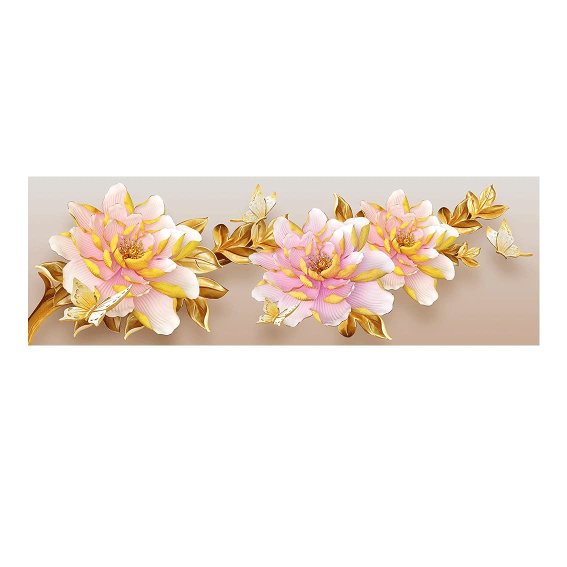 Diamant painting fleurs roses 5D 50x120cm le cadeau créatif idéal pour passionnés de bricolage
