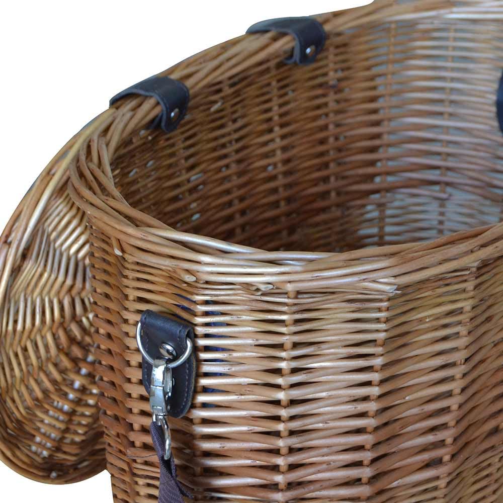 Cesto Funghi Vimini Ovale con Tracolla e Chiusura Metallo 34×20×h24 cm — Raccolta Castagne Tartufi Frutti di Bosco — Cestino Resistente