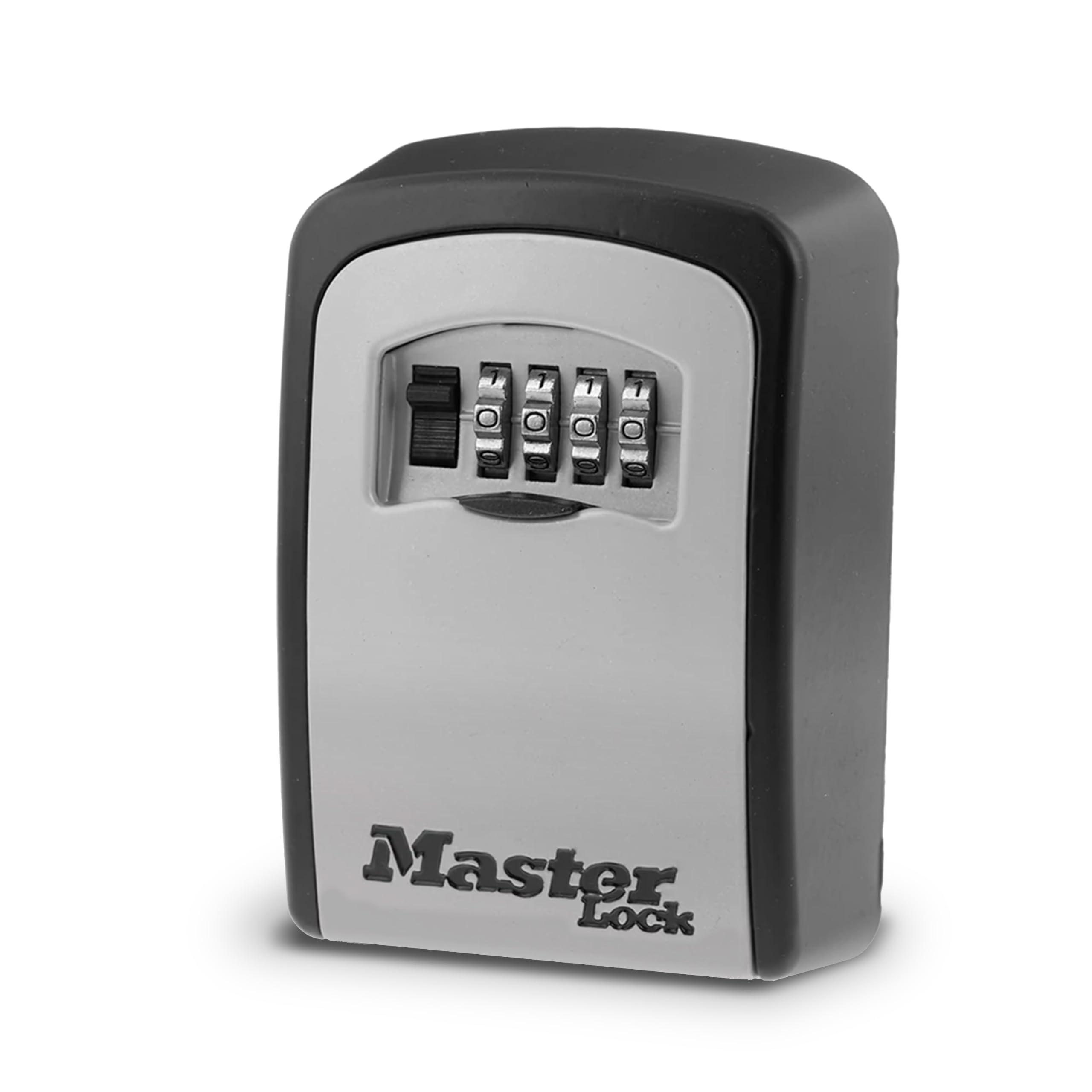 Wall Mounted Key Lock Box For Realtors, Landlords, Property Managers; Secure Key Storage, Resettable 4-digit Code Master Lock 5-Key Combination Safe Black/Silver 5401D