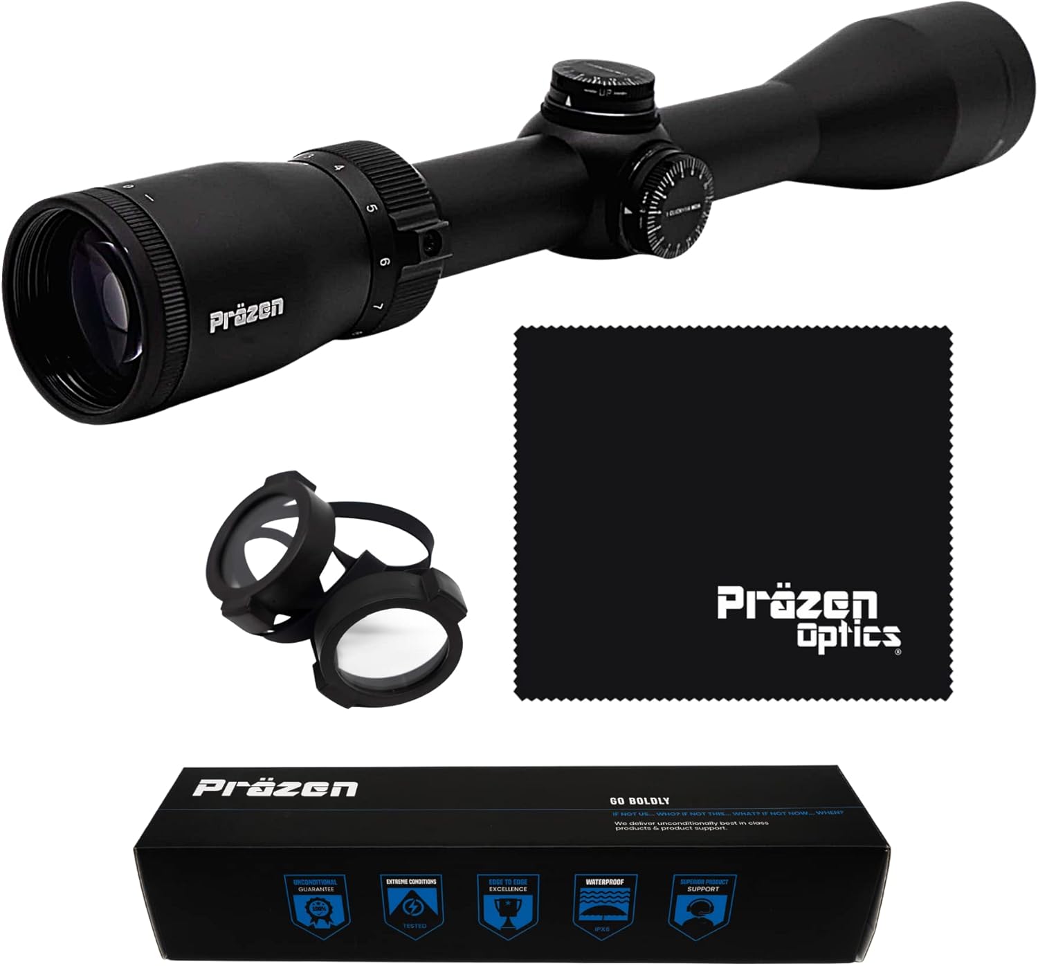 Prazen Optics Ridgesite Riflescope, Second Focal Plane, Fully Multi Coated Lens', IPX7 Waterproof, Capped Turrets, Premium Quality Scope